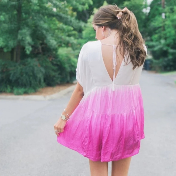 Free People Sun Up Ombre Pink Mini Dress - Picture 3 of 8